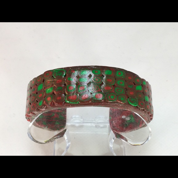 Handmade Polymer Clay Bracelet, Handmade Jewelry, Bangle Bracelet - Picture 2 of 8